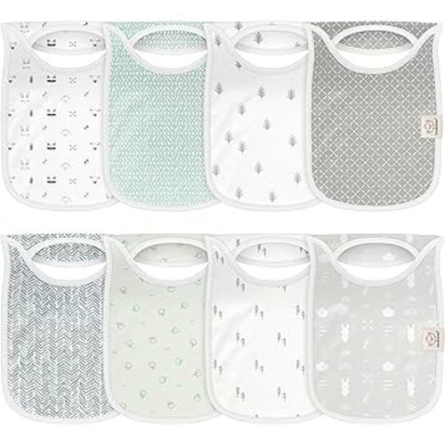 KeaBabies 8-Pack Baby Bibs for Boys, Girls - Pullover Bibs for Drooling Teething Baby Girl & Boy Toddler, Newborn, Soft & Absorbent, Cute Colors, Large Torso Coverage Keep Infant Clean & Dry (Nordic)