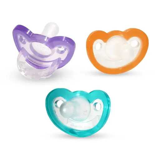 RaZbaby Jollypop Pacifier for Newborns & Up, USA Made, Natural Shaped Orthodontic Binky, Lovingly Shared in NICUs & Hospitals Worldwide, Medical-Grade 100% BPA-Free - 0-3 Months, 3 Pack - Variety