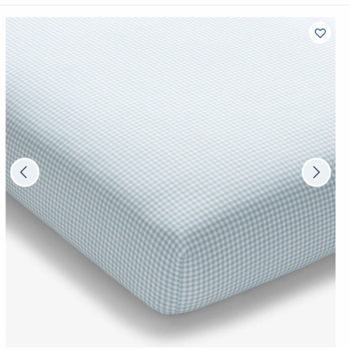 Ditsy Gingham Classic Cool Organic Cotton Percale Fitted Crib Sheet