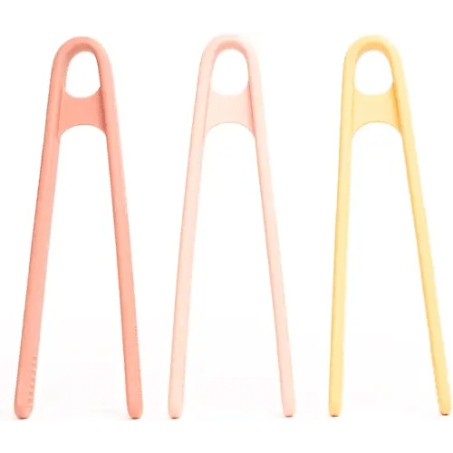 Inspire My Play 3 x Coral Silicone Mini Tongs for Kids - Kids Tweezers for Fine Motor - Small Toddler Tongs - Preschool Kid Tongs - Child Sensory Toys and Accessories