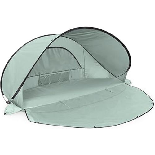 PICNIC TIME Manta Portable Beach Tent, Pop Up Tent, Beach Sun Shelter Pop Up, Beach Umbrella (Light Green)