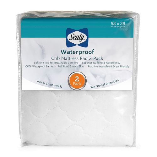 Sealy 2-Pack Waterproof Crib Mattress Pad
