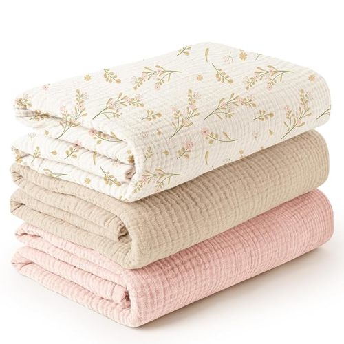 Amazon.com: Konssy 3 Pack Muslin Swaddle Blankets for Unisex, Newborn Receiving Blanket, Large 47 x 47 inches, Soft Breathable Muslin Baby Swaddles for Boys & Girls : Baby