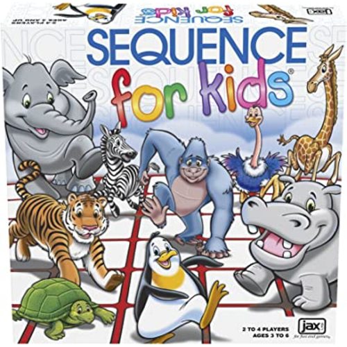 Amazon.com: SEQUENCE for Kids -- The 'No Reading Required' Strategy Game by Jax, Multi Color, 11 inches (2-4 players) : Toys & Games