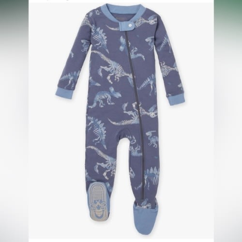 Burt’s Bees baby Toddler Snug Fit Dinosaur Fossils pajama set-Dark Blue| 12M