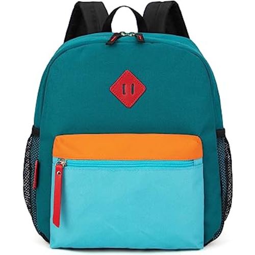 Daycare Backpack, 12 inch Toddler Backpacks for Boys with Chest Strap, Blue Green