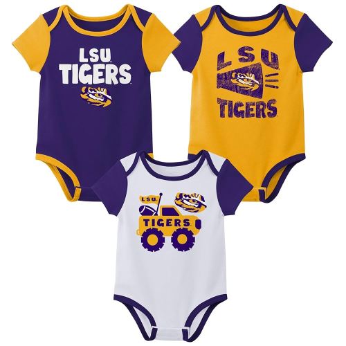 Outerstuff NCAA Teams Newborn Baby and Infant Short Sleeve Bodysuit Variety 3-Pack (0-18m)