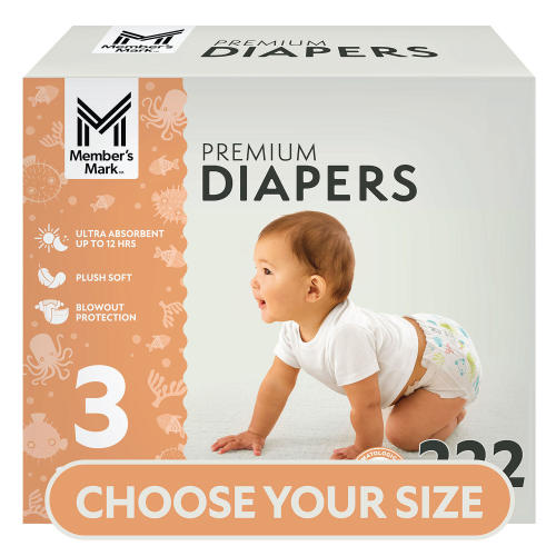 Member's Mark Premium Baby Diapers, Sizes: Newborn - 8 - Sam's Club