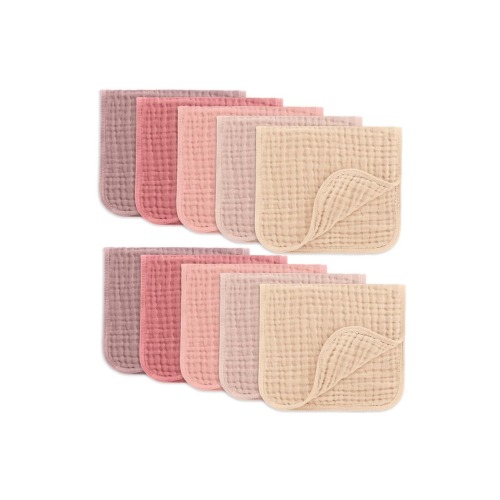 Muslin Burp Cloths - Pack of 10
