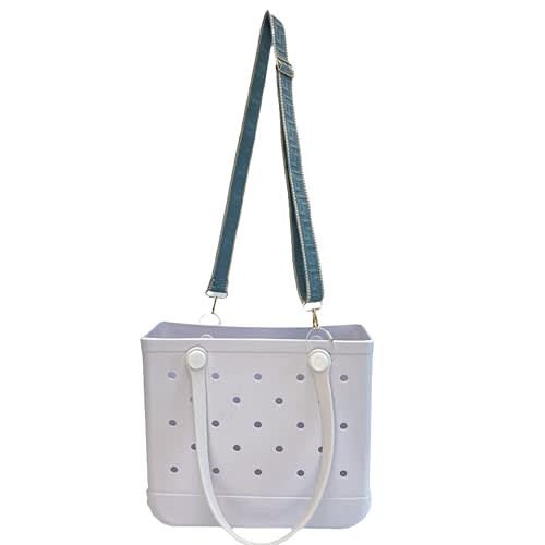Wide Shoulder Adjustable Removable Straps With Hoop For Bogg Bag Accessories and Purse Tote Rubber Beach Bag