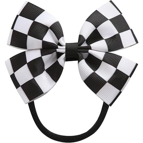 Fancheer Baby Girls Racing Checkered Flag Bow Headband Infant Toddler Birthday Party Dress Up Hair Accessories