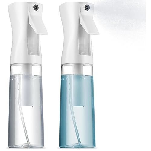 2 Pack Continuous Spray Bottles - Ultra Fine Mist Sprayer | Water Spray Bottle For Hair Mister Spray Bottle | Hair Spray Bottles For Hairstyling, Cleaning, Salons - 2pk 6.8 OZ / 200 ML