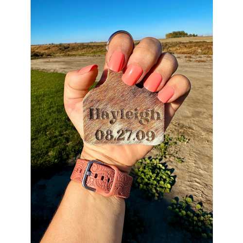 Personalized cowhide keychain genuine cowhide bag charm