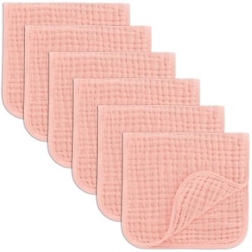 Muslin Burp Cloths Large 100% Cotton By Comfy Cubs (white, Pack Of 6)