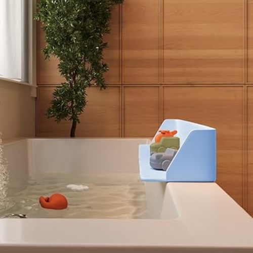PlayPad, 3-Ft Long with SplashGuard For Bathtub, 5-Inch Tall - Kids Mess-Free Bath and No Leaks with Strong Suction Cups - Ocean Blue