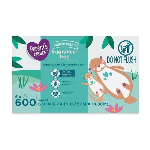 Parent's Choice Fragrance Free Baby Wipes, 600 ~ White ~ 1 Pack