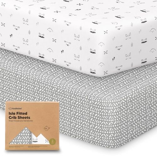 KeaBabies 2-Pack Baby Crib Sheets for Boys, Girls - 52x28 Viscose Derived from Bamboo Toddler Bed Sheets Neutral, Fitted Crib Mattress Cover for Standard Baby Bedding, Soft & Cozy (Nordic)