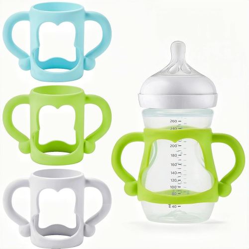 Baby Bottle Handles for Avent Natural, Transitional Sippy Cup Handles, Compatible with Philips Avent Natural 9 oz, BPA Free (White, Blue, Green)