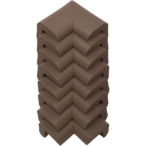 KidKusion Corner Cushion | Made in USA | Brown | 8 Pack | Furniture and Corner Protector