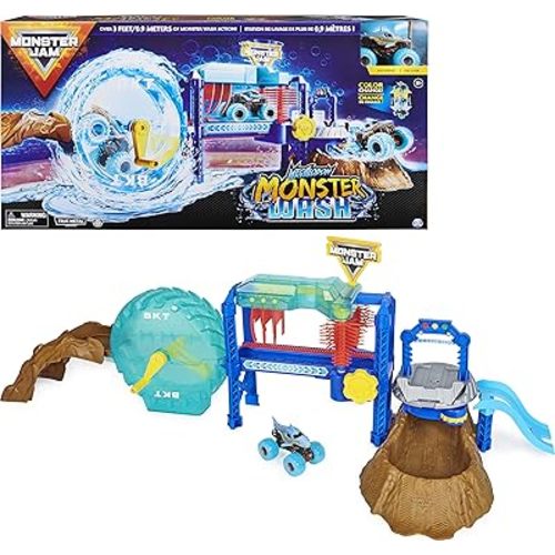 Monster Jam, Megalodon Monster Wash, Includes Color-Changing Truck, Interactive Water Play Kids Toys for Aged 3 and Up
