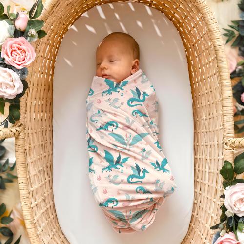 Baby Boy Dragon Swaddle Blanket for Newborns and Babies, Fantasy Baby Shower Gift, Coming Home Accessory, Nursing Cover, Baby Bedding