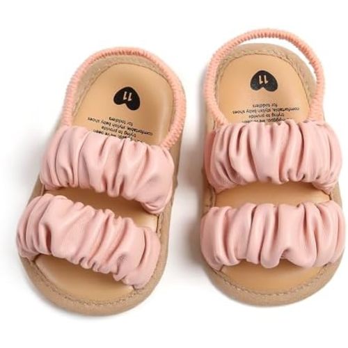 GDSDYM Infant Baby Girls Summer Sandals with Flower Bowknot Soft Sole Wedding Dress Flats Newborn First Walkers Crib Dress Shoes