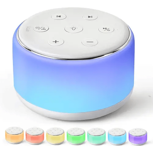 FamiSym White Noise Sound Machine Baby for Sleeping with Night Light – 34 Soothing Sounds, Rechargeable White Noise Machine for Baby Kids Adults Sleep, Portable Lullaby Machine Baby Soother