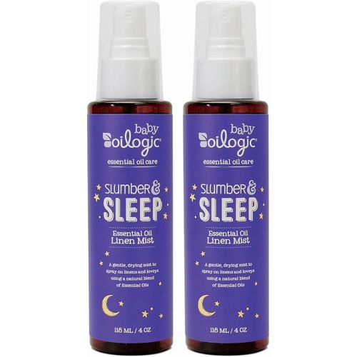 Oilogic Slumber & Sleep Spray for Babies & Toddlers - Relaxing, Calming & Soothing Room Aromatherapy Fabric & Linen Mist with 100% Pure & Natural Essential Oil Blend 2 Pack