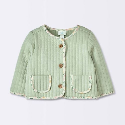 Baby Girls' Quilted Jacket - Cloud Island™ Green 12m