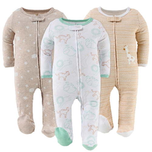 The Peanutshell, Baby Bodysuit, 3 Months, Green, 3-Pack