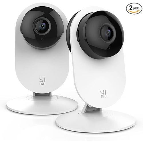 YI Pro 2K Home Security Camera, 2.4Ghz Indoor Camera with Person, Vehicle, Animal Smart Detection, Phone App for Baby, Pet, Dog Monitoring, Works with Alexa and Google Assistant 2Packs - 2K pro 2pc