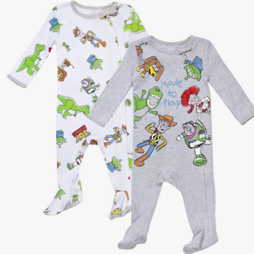 Disney Toy Story Baby 2 Pack Sleep N' Play Coveralls Newborn to Toddler