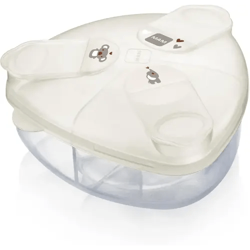MAM Baby Spill-Proof Formula Dispenser with Snap-On Lid, Ideal for On-The-Go Feedings, Milk Powder Dispenser for Traveling
