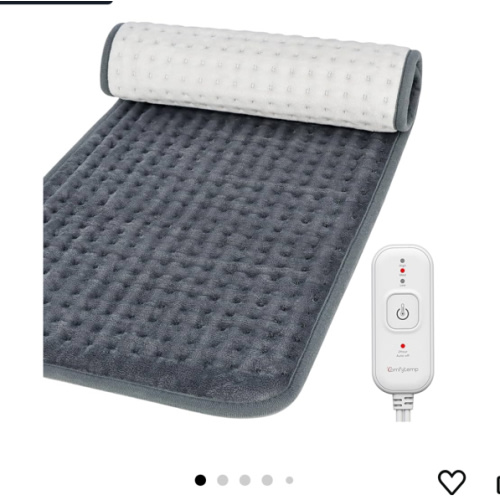 Comfytemp Heating Pad for Back Pain & Cramps Relief, FSA HSA Eligible Electric Large Heat Pad, 2H Auto Off, Fathers Day Dad Gifts, Moist Heated Pad for Neck Shoulder Washable, Gift for Him, 12"x24"