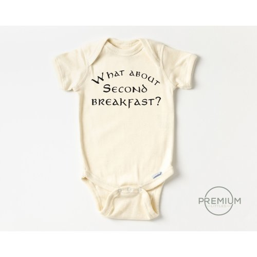 What About Second Breakfast Onesie® - Funny Baby Clothes - Natural Onesie®