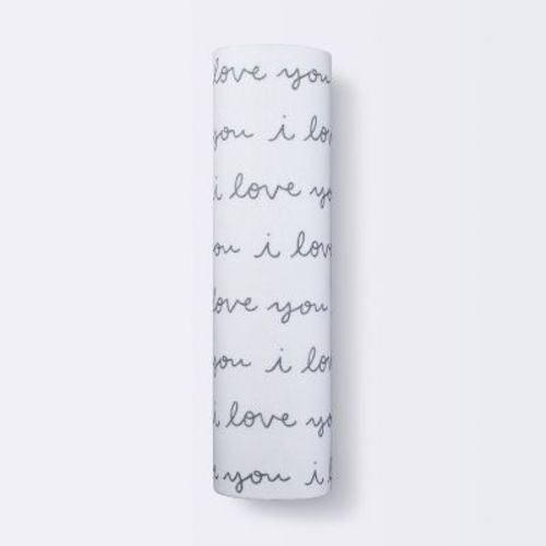 Muslin Swaddle Blanket I Love You - Cloud Island™ White