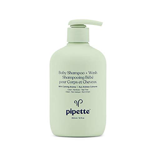 Pipette Baby Shampoo and Body Wash Tear-Free with Renewable Plant-Derived Squalane, Calming, 12fl oz