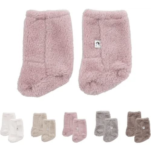 Konny Baby Fluffy Cozy Fleece Winter Booties for Infant (Pink)- Valentine's Day Gifts, Foot warmer for Newborn Babies