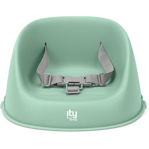 Ingenuity: ity by Ingenuity My Spot Easy-Clean Baby Booster Feeding Chair, 3-Point Harness, Washable Removable Straps - Green
