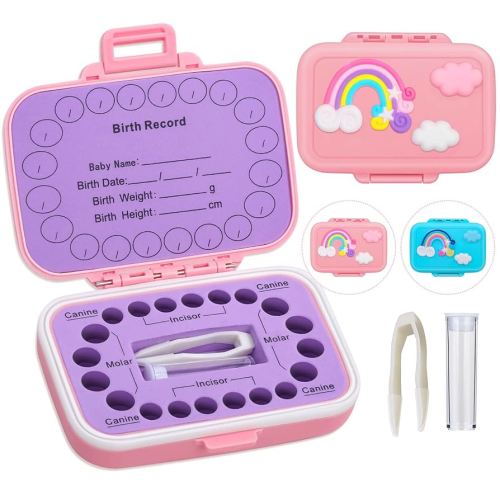 Tooth Holders for Kids Keepsake, Baby Teeth Keepsake Box, Tooth Saver, Tooth Container for Lost Teeth, Teeth Storage Holder for Tooth Fairy (Pink)