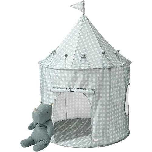 3 Sprouts Kids Play Tent - Sustainable Recycled Fabric – Fun Spacious Childs Playhouse for Indoor Games for Boys & Girls - Durable Fort Pop Up House for Toddlers & Children Age 3-10 - Gingham Blue