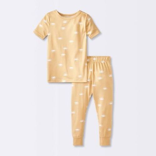 Toddler 2pc Short Sleeve Sunshine Pajama Set - Cloud Island™ Yellow 3T