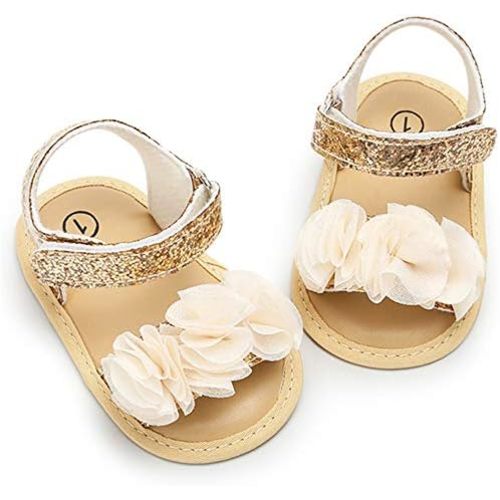 LAFEGEN Infant Baby Girls Summer Sandals Newborn Toddler First Walker Crib Dress Shoes