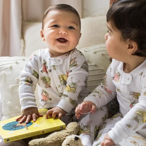 Burt's Bees Baby Boys' Sleep & Play PJs, 100% Organic Cotton One-Piece Zip Front Jumpsuit, Baby Boys Footie Pajamas & PJs