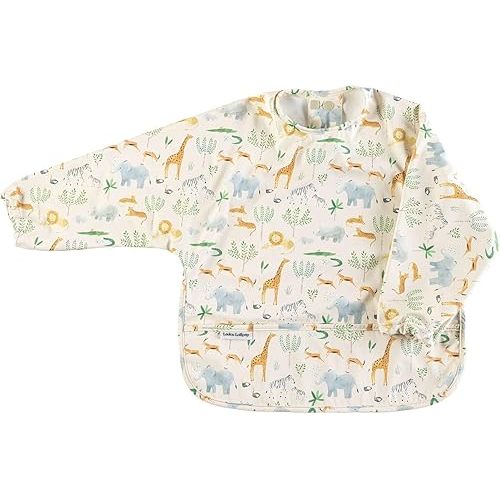 Loulou Lollipop Long Sleeve Mess Free Waterproof Bibs, for baby boys and girls 6-36 Months, Machine Washable, Travel Friendly