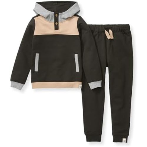 Burt's Bees Baby baby-boys Hoodie and Pant Set, Top & Bottom Outfit Bundle, 100% Organic Cotton