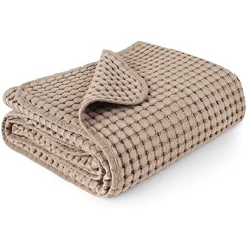 Waffle Baby Blankets, Nursery Blankets for Boys Girls, Swaddle Blankets Neutral Soft Lightweight Toddler and Kids Throw Blankets(Clay)