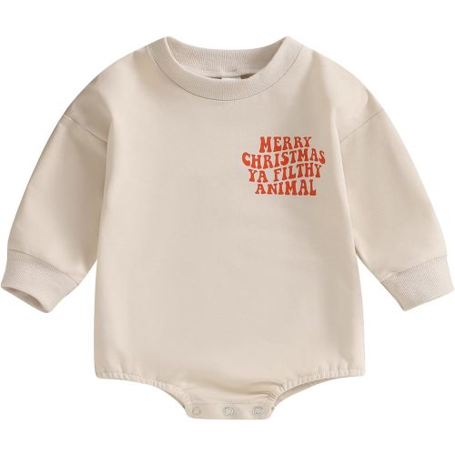 Baby Girl Boy Easter Outfit Bunny Rabbit Long Sleeve Crewneck Sweatshirt Romper Infant Easter Clothes
