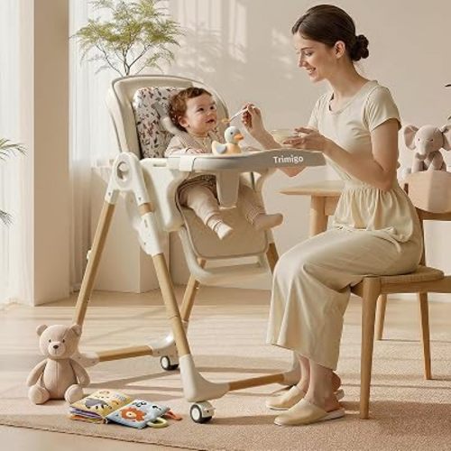 Baby High Chair for Babies and Toddlers 0-3, Khaki