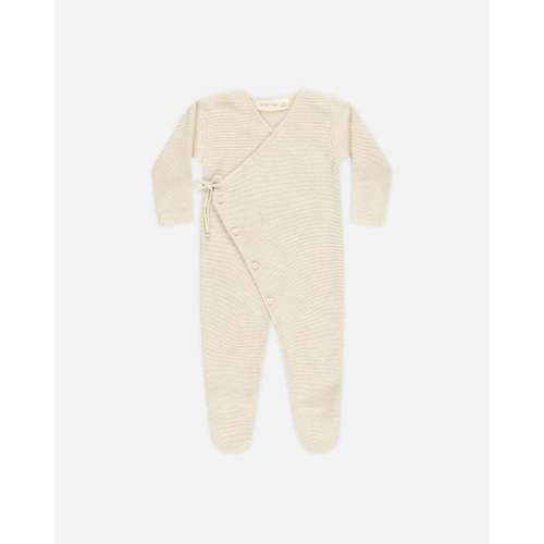 Wrap Knit Footie || Heathered Natural – Quincy Mae